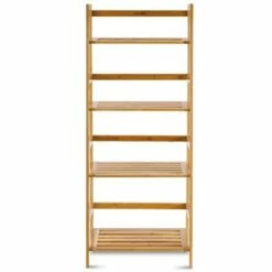 Cheap 🔔 Costway Multifunctional 4 Shelf Bamboo Bookcase Ladder Plant Flower Stand Rack Storage ⭐ -Bookshelves And Bookcases store unnamed file 2198