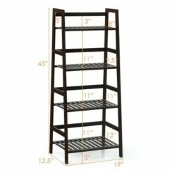 Wholesale 💯 Costway 4-Tier Bamboo Ladder Shelf Plant Display Stand Rack Bookshelf Dark Brown ⭐ -Bookshelves And Bookcases store unnamed file 2210