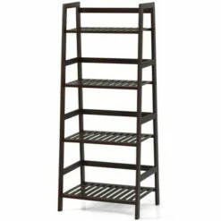 Wholesale 💯 Costway 4-Tier Bamboo Ladder Shelf Plant Display Stand Rack Bookshelf Dark Brown ⭐ -Bookshelves And Bookcases store unnamed file 2214