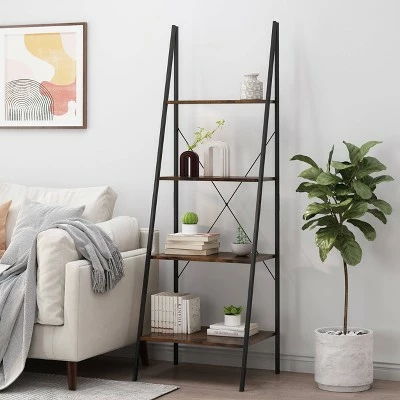 Hot Sale 🥰 71.5" Newnan Modern Industrial 4 Shelf Etagere Ladder Bookcase - Christopher Knight Home White/black ⌛ 3 Hot Sale 🥰 71.5" Newnan Modern Industrial 4 Shelf Etagere Ladder Bookcase - Christopher Knight Home White/black ⌛