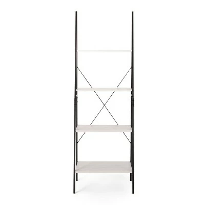 Hot Sale 🥰 71.5" Newnan Modern Industrial 4 Shelf Etagere Ladder Bookcase - Christopher Knight Home White/black ⌛ 11 Hot Sale 🥰 71.5" Newnan Modern Industrial 4 Shelf Etagere Ladder Bookcase - Christopher Knight Home White/black ⌛ - Image 9