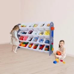Hot Sale 🛒 UNiPLAY Toy Organizer With 20 Removable Storage Bins and Block Play Panel, Multi-Size Bin Organizer 😀