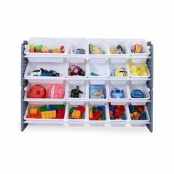Hot Sale 🛒 UNiPLAY Toy Organizer With 20 Removable Storage Bins and Block Play Panel, Multi-Size Bin Organizer 😀 -Bookshelves And Bookcases store unnamed file 231