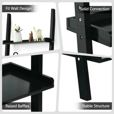Deals 🛒 Costway Ladder Shelf 5-Tier Plant Stand Wall-leaning Bookcase Display Rack Black 🔥 8 Deals 🛒 Costway Ladder Shelf 5-Tier Plant Stand Wall-leaning Bookcase Display Rack Black 🔥 - Image 6