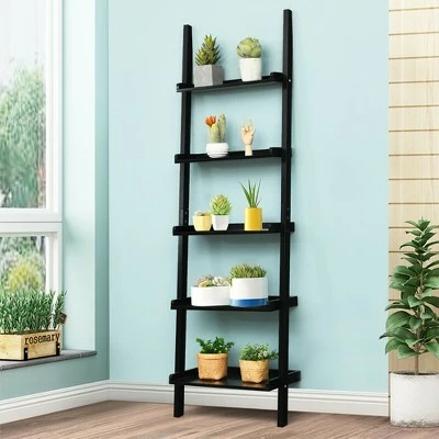 Deals 🛒 Costway Ladder Shelf 5-Tier Plant Stand Wall-leaning Bookcase Display Rack Black 🔥 9 Deals 🛒 Costway Ladder Shelf 5-Tier Plant Stand Wall-leaning Bookcase Display Rack Black 🔥 - Image 7