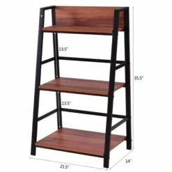 Promo 👏 Costway 3 Tier Ladder Storage Book Shelf Wall Bookcase Bundle Modern Floor Decor ⌛ -Bookshelves And Bookcases store unnamed file 2332
