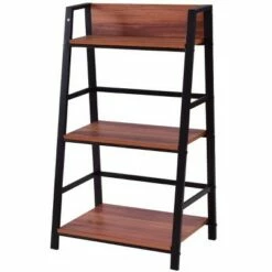 Promo 👏 Costway 3 Tier Ladder Storage Book Shelf Wall Bookcase Bundle Modern Floor Decor ⌛ -Bookshelves And Bookcases store unnamed file 2333
