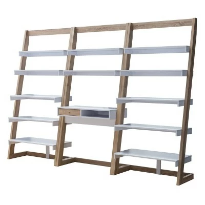 Brand new 🛒 70.75" Prosima Leaning Bookcase White/Weathered White - miBasics 🌟 4 Brand new 🛒 70.75" Prosima Leaning Bookcase White/Weathered White - miBasics 🌟 - Image 2