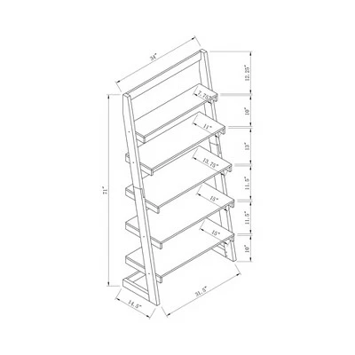 Brand new 🛒 70.75" Prosima Leaning Bookcase White/Weathered White - miBasics 🌟 7 Brand new 🛒 70.75" Prosima Leaning Bookcase White/Weathered White - miBasics 🌟 - Image 5
