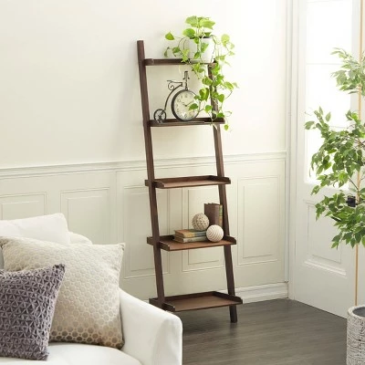 Coupon ๐ Olivia & May 70" Farmhouse Wooden Ladder Shelf Brown - Olivia & May ๐ 3 Coupon ๐ Olivia & May 70" Farmhouse Wooden Ladder Shelf Brown - Olivia & May ๐