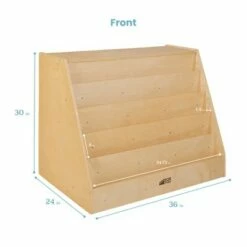 Discount ❤️ ECR4Kids Birch Book Display Stand with Storage, Wood Shelf Organizer, 5 Shelves & 2 Compartments 🥰