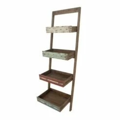 Coupon 🔔 70" Wood 4 Shelf Leaning Shelf Book Shelf Brown - Olivia & May 🥰 -Bookshelves And Bookcases store unnamed file 2481
