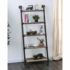 Outlet โค๏ธ 61" Mateo 5 Layer Ladder Book Shelves Brown/Oak - HOMES: Inside + Out ๐