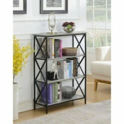 Buy ⭐ 42" Tucson 4 Tier Bookcase Faux Birch - Breighton Home ✔️ -Bookshelves And Bookcases store unnamed file 2510