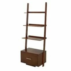 Wholesale 😍 Breighton Home American Heritage Ladder Bookcase with File Drawer - Johar Furniture Black ⭐ -Bookshelves And Bookcases store unnamed file 2525