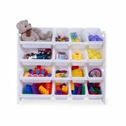 Deals 👏 UNiPLAY Toy Organizer With 16 Removable Storage Bins and Block Play Panel, Multi-Size Bin Organizer ⌛