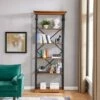 Wholesale ❤️ 86.5" Juanita 6 Tier Etagere Wood and Metal Open Bookcase Distressed Wood - Danya B. 🧨