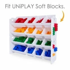 Deals 👏 UNiPLAY Toy Organizer With 16 Removable Storage Bins and Block Play Panel, Multi-Size Bin Organizer ⌛ -Bookshelves And Bookcases store unnamed file 259
