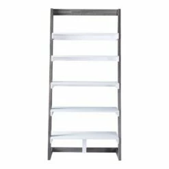Flash Sale 🌟 70.75" Wingill Leaning Bookcase White/Distressed Gray - miBasics 🛒 -Bookshelves And Bookcases store unnamed file 2620