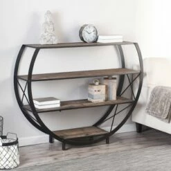 Cheapest 🥰 41.8" Bryan Keith Santa Monica Circle Bookshelf Black/Brown - Stylecraft 🥰 -Bookshelves And Bookcases store unnamed file 2640