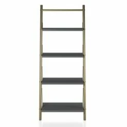 Brand new 🎁 64.13" Nova 4 Shelf Ladder Bookcase Gray - CosmoLiving by Cosmopolitan 🌟 -Bookshelves And Bookcases store unnamed file 2643