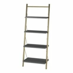 Brand new 🎁 64.13" Nova 4 Shelf Ladder Bookcase Gray - CosmoLiving by Cosmopolitan 🌟 -Bookshelves And Bookcases store unnamed file 2644