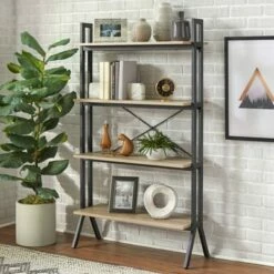 Best deal 😀 Connection 4-Tier Bookshelf - Buylateral Walnut 🎉 -Bookshelves And Bookcases store unnamed file 2668