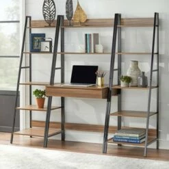 Flash Sale ⭐ 65" Denton Ladder 5 Tier Shelf Walnut/Black - Buylateral 😍 -Bookshelves And Bookcases store unnamed file 2673