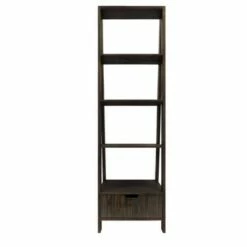Wholesale 😀 4 Shelf Wooden Ladder Bookcase with Bottom Drawer - The Urban Port White 👍 -Bookshelves And Bookcases store unnamed file 2698