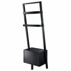 Brand new ❤️ 69.36" Bellamy Leaning Shelf with Storage Black - Winsome 👏 -Bookshelves And Bookcases store unnamed file 2704