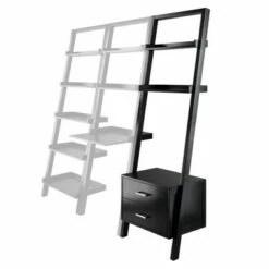 Brand new ❤️ 69.36" Bellamy Leaning Shelf with Storage Black - Winsome 👏 -Bookshelves And Bookcases store unnamed file 2707