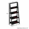 Promo 🎁 Lavish Home 4-Tier Ladder Bookshelf Freestanding Wooden Bookcase, Black 👍