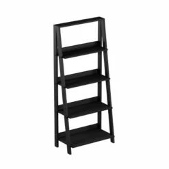 Promo 🎁 Lavish Home 4-Tier Ladder Bookshelf Freestanding Wooden Bookcase, Black 👍 -Bookshelves And Bookcases store unnamed file 2745