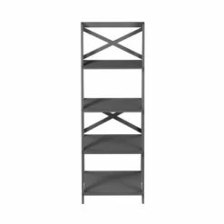 Brand new 🎉 Lavish Home 4-Tier Ladder Bookshelf with X-Back Frame – Freestanding Bookcase, Gray 🛒 -Bookshelves And Bookcases store unnamed file 2753