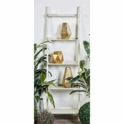 Best deal 🧨 Olivia & May 70" Farmhouse Pine Wood Leaning Shelf White - Olivia & May 🥰