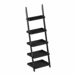 Best Pirce ⭐ Lavish Home 5-Tier Ladder Bookshelf - Leaning Decorative Shelves, Black ⭐ -Bookshelves And Bookcases store unnamed file 2818