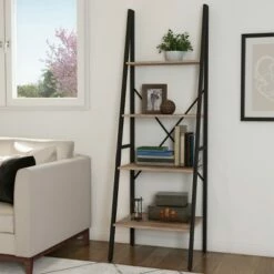 Cheap ๐ Hastings Home 4-Tier Ladder-Style Bookcase, Gray ๐