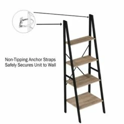 Cheap 🔔 Hastings Home 4-Tier Ladder-Style Bookcase, Gray 🎉 -Bookshelves And Bookcases store unnamed file 2822