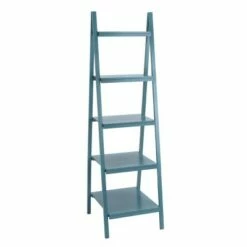 Coupon ❤️ Wood Ladder Leaning Bookshelf - Olivia & May Turquoise ✔️ -Bookshelves And Bookcases store unnamed file 2831