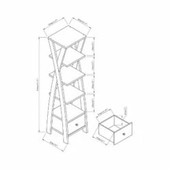 Discount 👏 71" Graci 5 Shelf with 1 Drawer Bookcase Walnut Oak - miBasics 🌟 -Bookshelves And Bookcases store unnamed file 2841