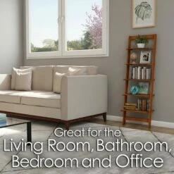 Wholesale 😀 Hastings Home 5-Tier Ladder-Style Leaning Bookcase - Cherry Finish 🛒 -Bookshelves And Bookcases store unnamed file 2851