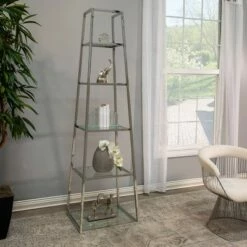Brand new ✨ 78.9" Stainless Steel Etagere Silver - Sagebrook Home 🧨