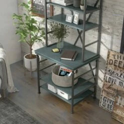 Promo ⭐ 78" Lairg Bookcase - miBasics Antique White/black 🤩 -Bookshelves And Bookcases store unnamed file 2910