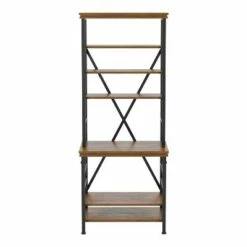 Promo ⭐ 78" Lairg Bookcase - miBasics Antique White/black 🤩 -Bookshelves And Bookcases store unnamed file 2913