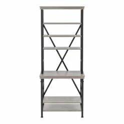 Promo ⭐ 78" Lairg Bookcase - miBasics Antique White/black 🤩 -Bookshelves And Bookcases store unnamed file 2914