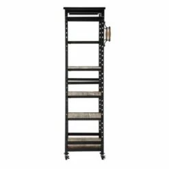 Coupon 🌟 72" Wooden Bookshelf with 5 Cases and Casters Brown - Benzara 🌟 -Bookshelves And Bookcases store unnamed file 2928