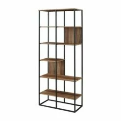 Brand new 🔔 70" Modern Industrial 5 Shelf Bookcase Plant Stand - Saracina Home Gray Wash 🧨 -Bookshelves And Bookcases store unnamed file 297