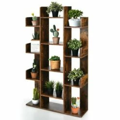 Coupon 🧨 Costway Bookshelf Tree-Shaped Bookcase w/13 Storage Shelf Rustic Industrial Style 😍 -Bookshelves And Bookcases store unnamed file 2971