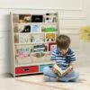 Best Pirce 🥰 Costway Kids Book Rack Toys Organizer with 4 Sling Bookshelf & 2 Boxes EspressoBeige 😉 -Bookshelves And Bookcases store unnamed file 2972