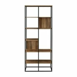 Brand new 🔔 70" Modern Industrial 5 Shelf Bookcase Plant Stand - Saracina Home Gray Wash 🧨 -Bookshelves And Bookcases store unnamed file 298